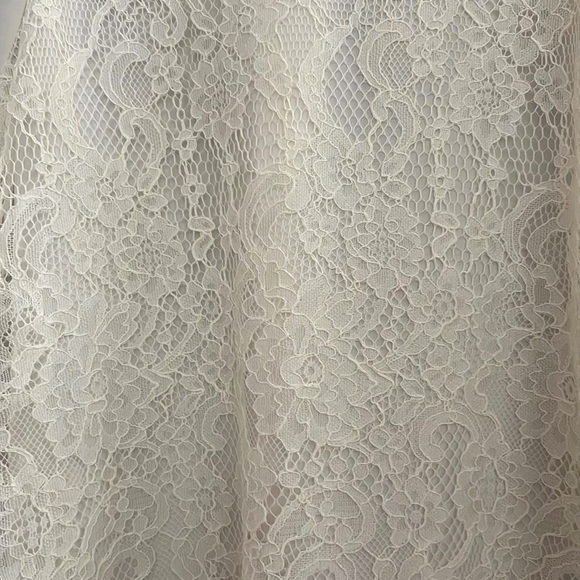 Chico’s White High/Low, Lace/Lined Cap Sleeve Blouse. Size 2=12/14 - Picture 2 of 12